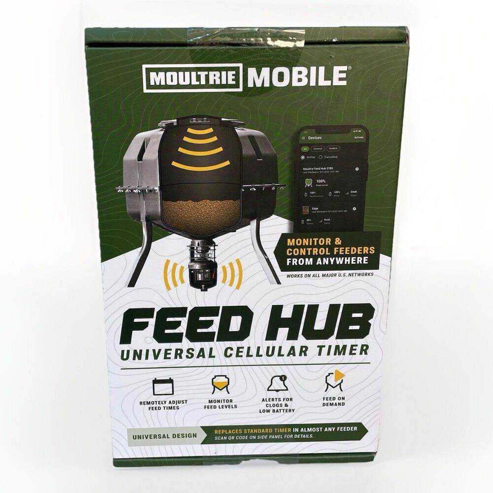 Moultrie Mobile Feed Hub Universal Cellular Timer Monitor & Control Feeder Deer